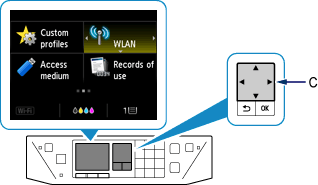 HOME screen: Select WLAN